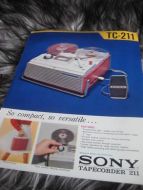 Salsbrosjyre fra 60 tallet, SONY TAPE RECORDER, 211.