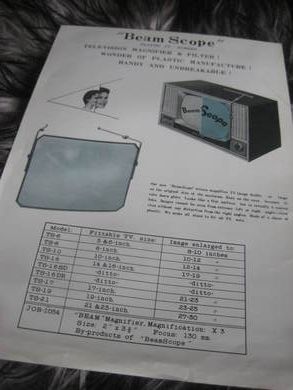 Salsbrosjyre for BEAM SCOPE PLASTIC TV, 60 tallet.