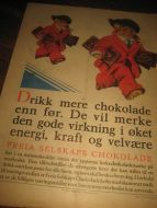 En flott reklamesak fra Freia i 1931. Denne blir meget pen i glass og ramme, der du rammer inn hele bladet, som er i svørt god stand.