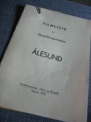 Filmliste fra Skolefilmsentralen i Ålesund, 1972