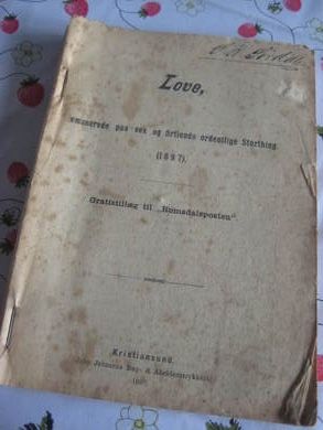 LOVE emanerede paa sex og firtiende Storthing. 1897.