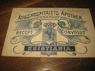 RIGSHOSPITALETS APOTHEK, Kristiania, tidleg 1900.