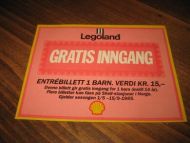 Legoland, GRATIS INNGANG, 1985. Sponsa av Norske Shell.