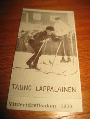 Tiedemanns samlerkort fra Vinteridrettsuken 1930. TAUNO LAPPALAINEN. Dette er pakke nr 8