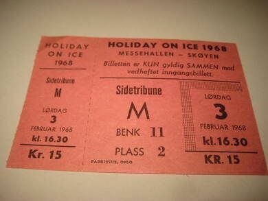 HOLYDAY ON ICE, SKØYEN, pen billett fra 1968.