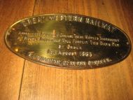 GREAT WESTERN RAILWAY, ovalt messingskilt, ca 14 cm i diameter.