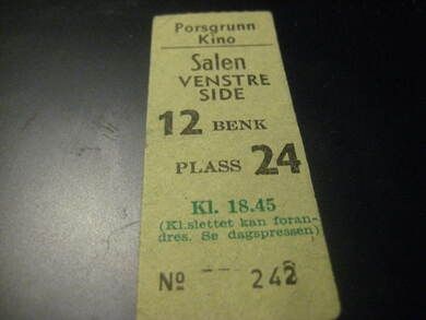 PORSGRUNN KINO SALEN, 242, GRØNN, 60 tallet.