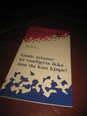 Brosjyre fra OL i Lillehammer, 1994, Gode minner er vanligvis ikke noe du kan kjøpe!