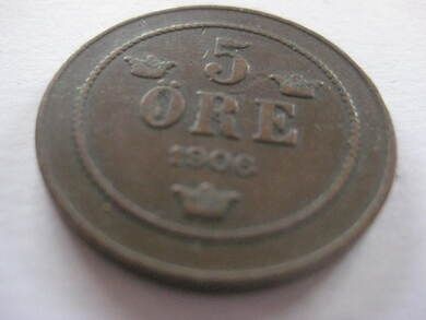 1906, 5 ØRE, 1+