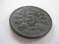 1876, 5 ØRE, 1/1+