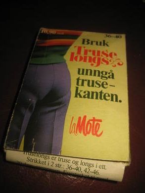 Eske med ubrukt innhold, TRUSE LONGS, 36-40  , fra la Mote, 70-80 tallet. Dette er eske nr 13