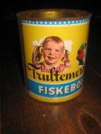 Bok uten lokk, Trultemors Fiskeboller, fra Fosnavåg Canning, Fosnavåg, 60-70 tallet.