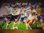 Stor poster klar til innramming, ca 80*57 cm stor,  THE BIG FIVE. SUAREZ, OZIL, MESSI, RONALDO, ZLATAN.