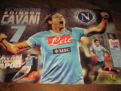 Stor poster klar til innramming, ca 80*57 cm stor,  EDINSON CAVANI