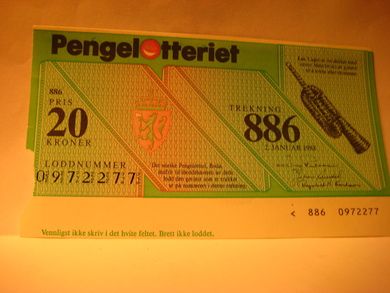 1988, trekning 886,                    Nr. 0972277.