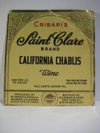 CRIBARI'S Saint Clare BRAND CALIFORNIA CHABLIS WINE.