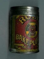 Blikk boks Royal Bakepulver, 50 tallet