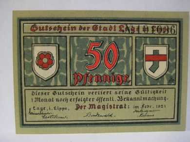 1921, 50 pfennige.