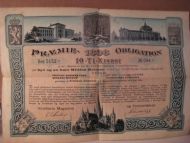 1898, PRÆMIE OBLIGATION til Fordel for Fritjof Nansens Fond og Det Nye Nationaltheater Trondhjems Domkirke. Nr. 094.