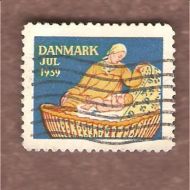 1939, DANSK JULEMERKE, stempla.