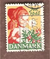 1948, julemerke fra Danmark, stempla.