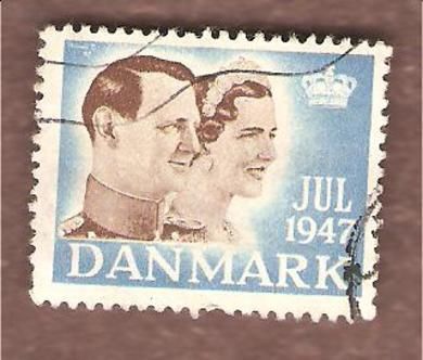 1947, julemerke fra Danmark, stempla.