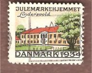 1934, julemerke fra Danmark, stempla.