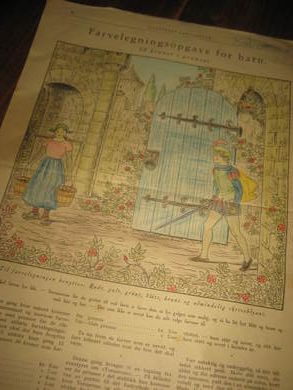 JULENS farveleggingsoppgave for barn. Fra Illustrert Familieblad, 1920. Dette er ark nr 10