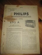 Phillips sercice dokumentasjon for EMPFANGER 695A. 1936.