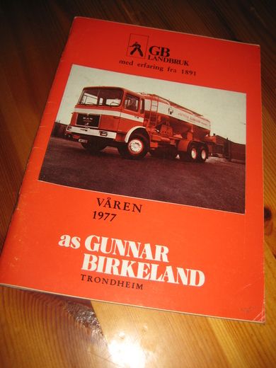 1977,vår, Produktkatalog fra Gunnar Birkeland, Trondheim.