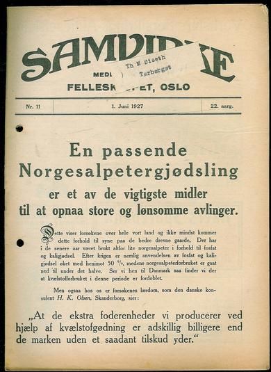 1927,nr 011, SAMVIRKE.