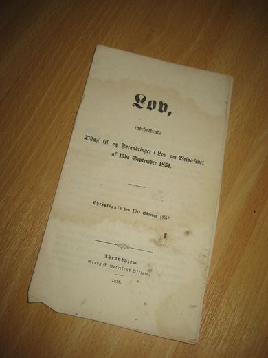 1857, Lov indeholdende Veivæsenet. 1858.