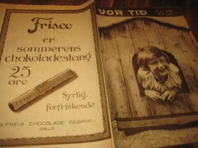 1926,nr 029, VOR TID. Frisco chokoladestang. Freia.