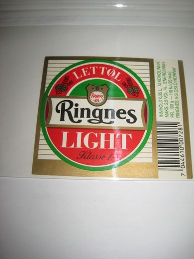 LETTØL LIGHT, fra Ringnes Bryggeri, 70 tallet.