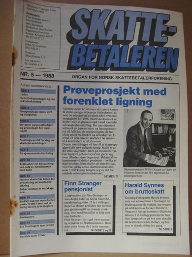 1988,nr 005,                             SKATTE BETALEREN.