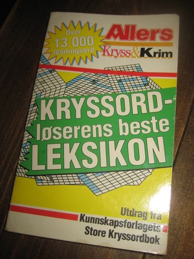 Allers Kryss & Krim. Over 13000 løsningsord. 1997.