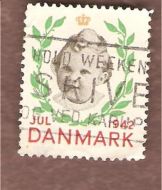 1942, julemerke fra Danmark, stempla.