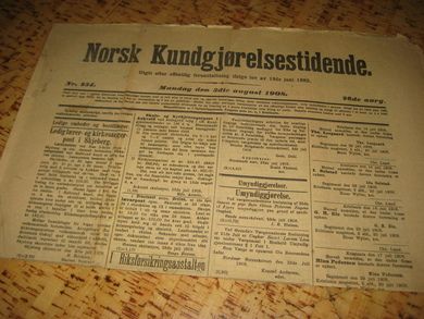 1908,nr 234, Norsk Kundgjørelsestidende.