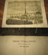 Stort bilde, klart for innramming, NORGES TUSENÅRSFEST VED HAUGESUND, 18DE Juli 1872. Ca 61*47 cm stort. 