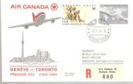 1984, GENEVE- TORONTO. Air Canada.