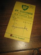 Kvitering fra BP STASJONEN KARL GJÆRDE, Tlf 16, STRANDA. KR 25..