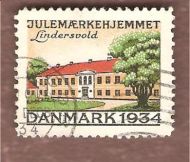 1934, julemerke fra Danmark, stempla.