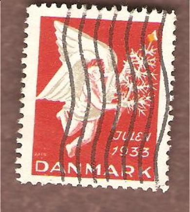 1933, julemerke fra Danmark, stempla.