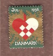 1956, julemerke fra Danmark, ustempla.