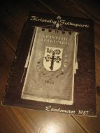 Kristelig Folkeparti Landsmøte 1957. 32 sider. 