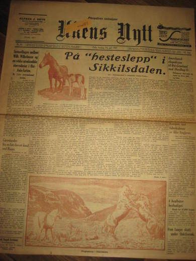 1931,nr 081, Ukens Nytt. Hestesplepp i Sikkilsdalen. 