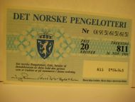 1984, trekning 811,                  DET NORSKE PENGELOTTERI.            Nr. 0956565.