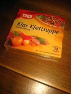 Pakke uten innhold, TORO Klar Kjøttsuppe, 80-90 tallet.