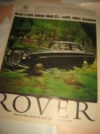 Reklameark fra 1962, ca 22*35 cm stort. ROVER.