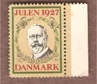 1927, julemerke fra Danmark, ubrukt med lim inntakt